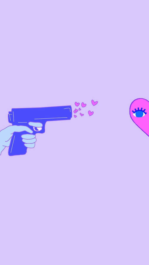 Matching Bff Left Heart Gun Wallpaper