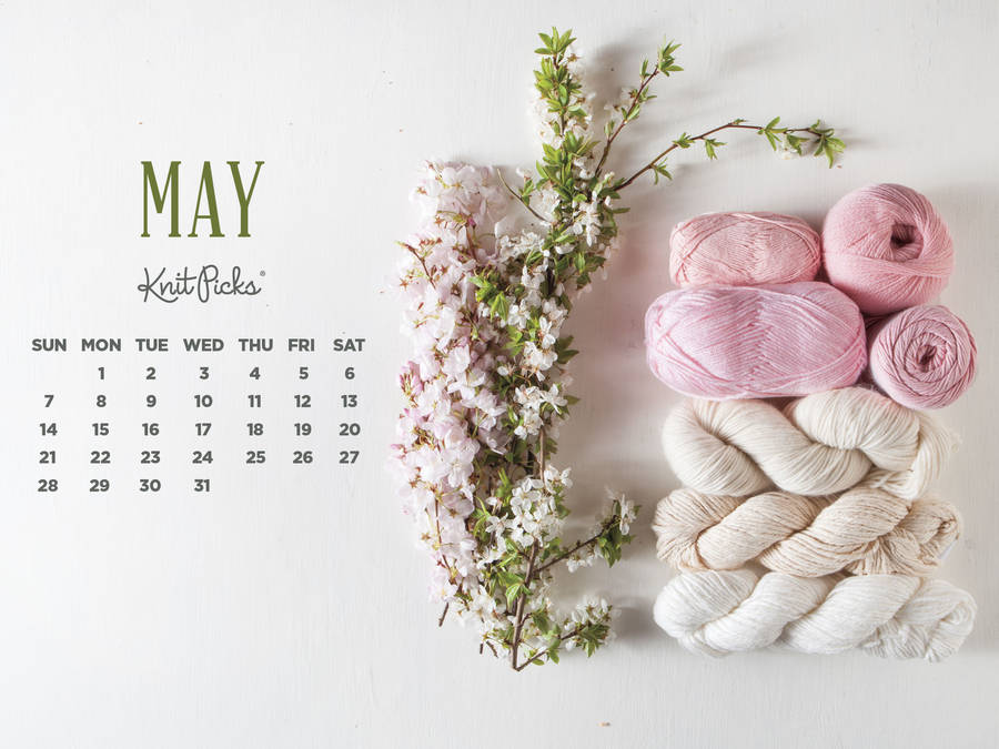 May 2022 Calendar Pastel Flowers And Yarns Wallpaper
