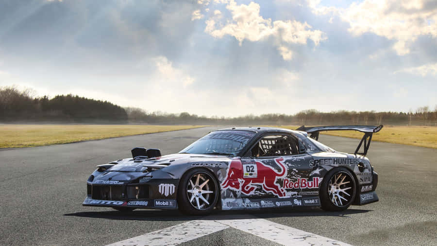 Mazda Rx7 Fc Classic Code In Gray With Decals Wallpaper