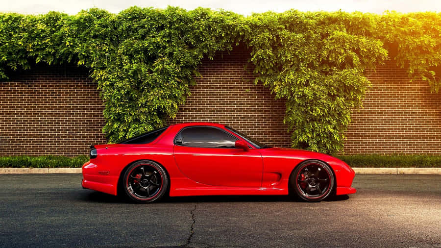 Mazda Rx7 Fc Classic Code In Red Wallpaper