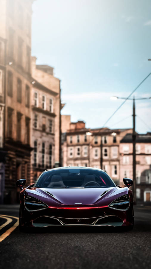 Mclaren 720s With Buildings Phone Wallpaper