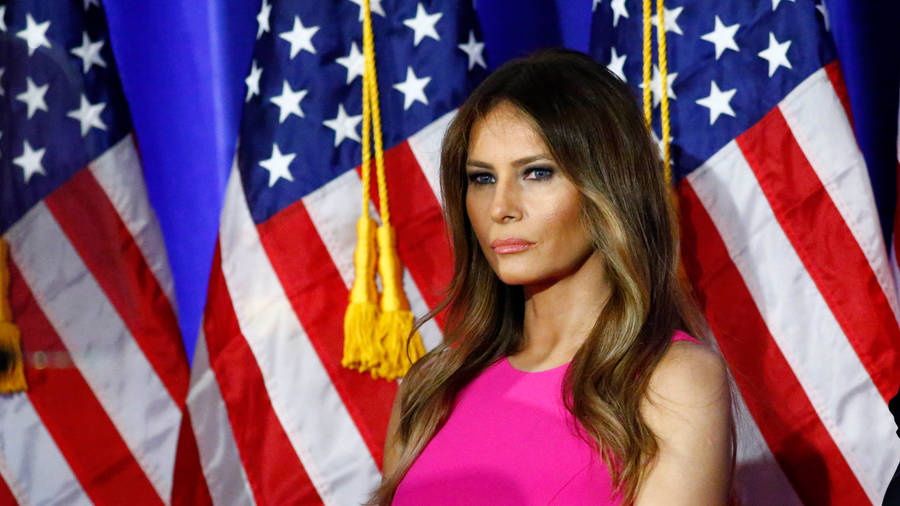 Melania Trump Usa Flags Wallpaper