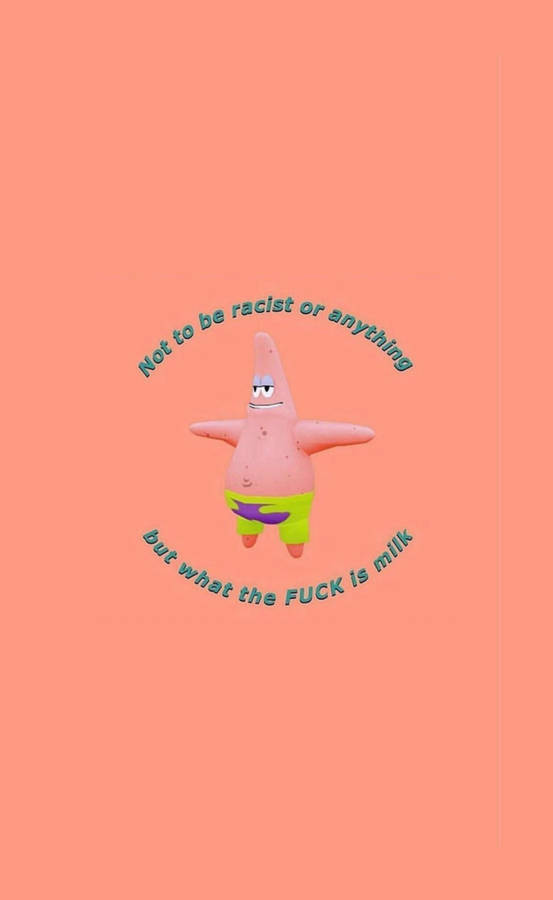 Meme Phone Patrick Star Peach Wallpaper