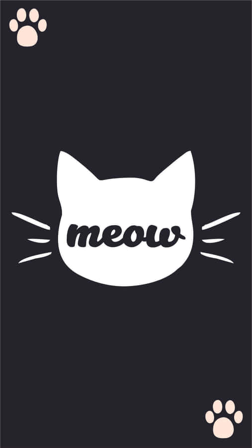 Meow Cat Sticker Vector Wallpaper