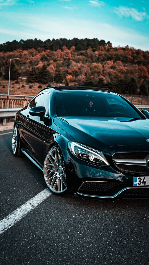 Mercedes Amg Outdoor Parking Lot Iphone Wallpaper