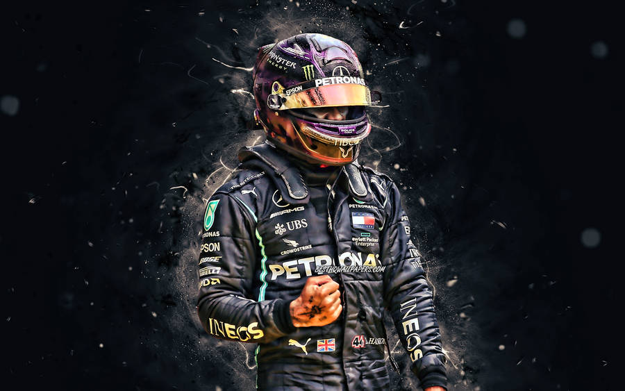 Mercedes-amg Petronas Motorsport's Lewis Hamilton On The Grid Wallpaper