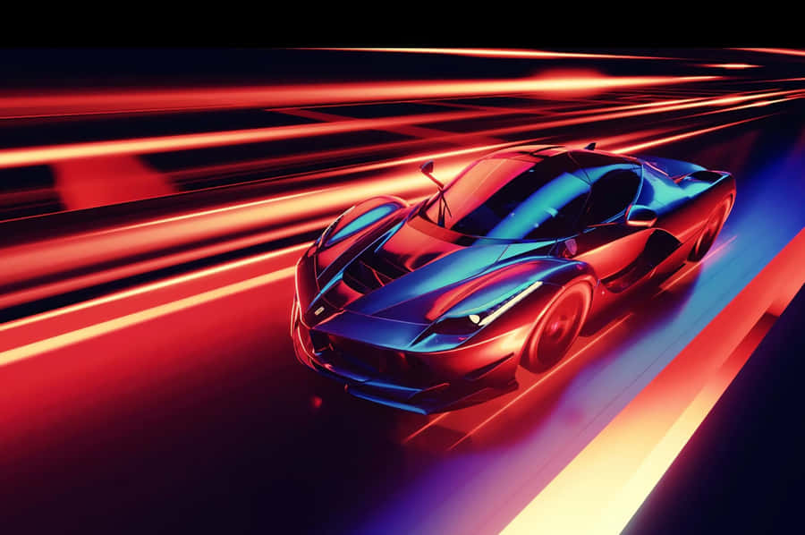 Mesmerizing Neon Glow On Futuristic Car Wallpaper