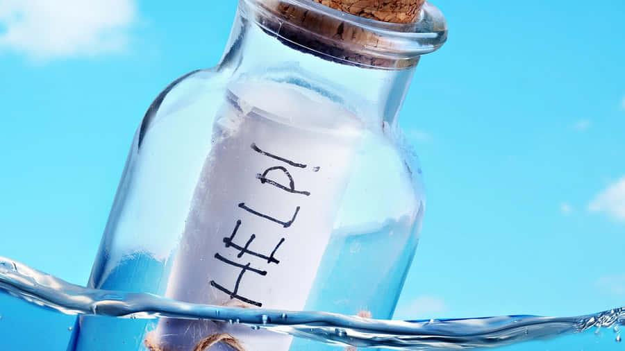 Message Help In A Bottle Wallpaper