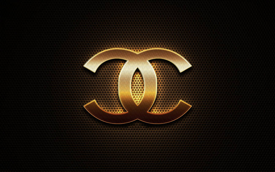 Metallic Glitter Chanel Logo Wallpaper