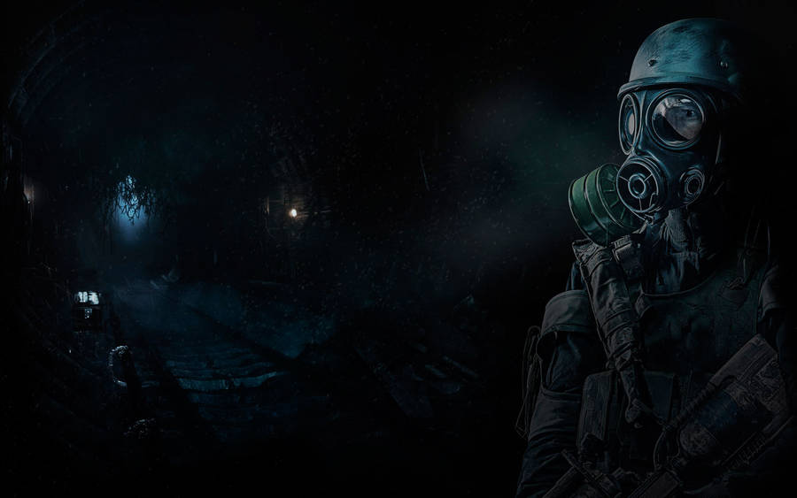 Metro 2033 Ranger At Black Tunnel Wallpaper