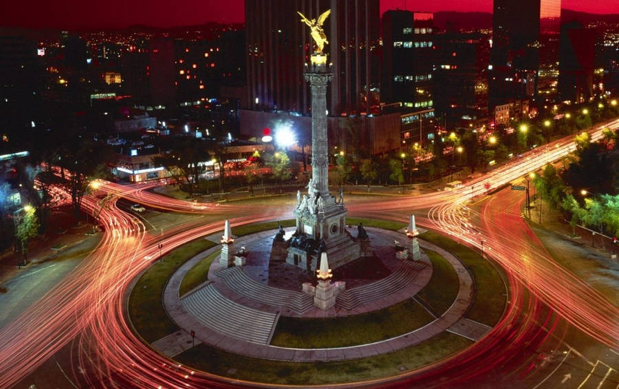 Mexico Reforma Avenue City Lights Wallpaper
