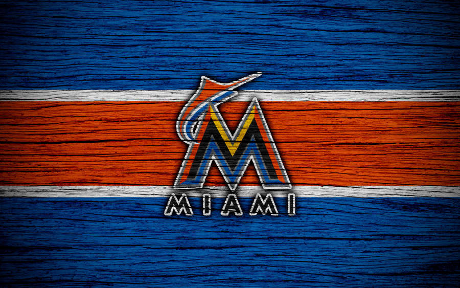 Miami Marlins Wooden Stripe Wallpaper