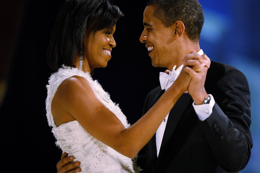 Michelle Obama And Barack Obama Dancing Wallpaper