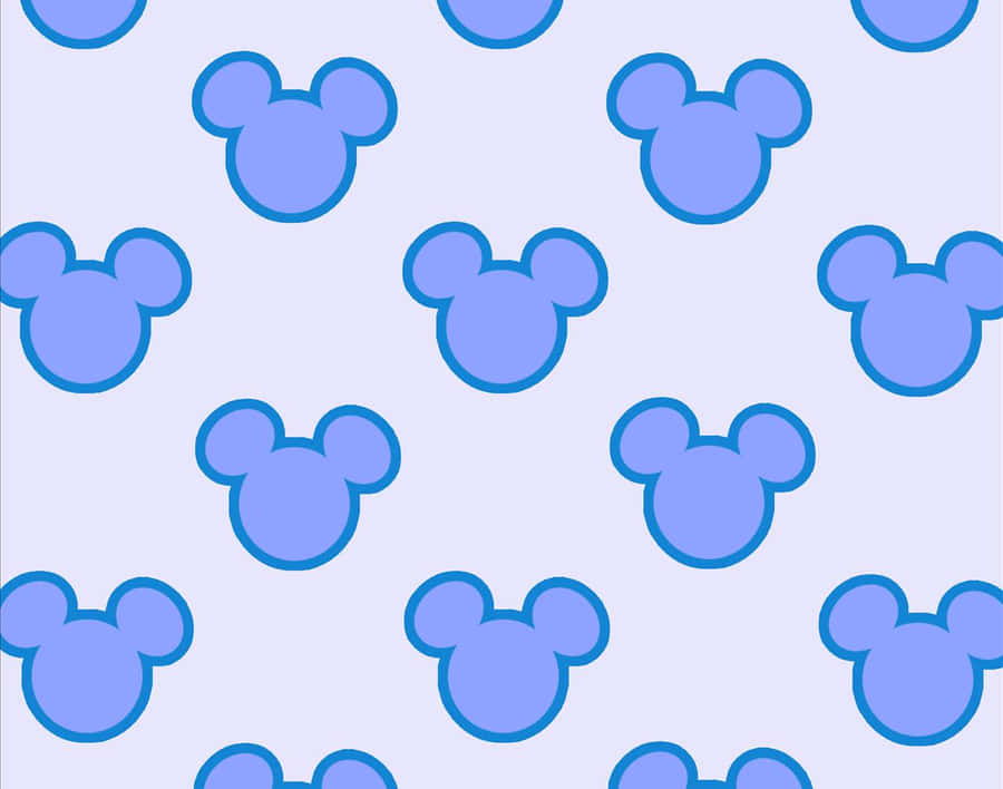 Mickey Mouse Ears Simple Blue Theme Wallpaper