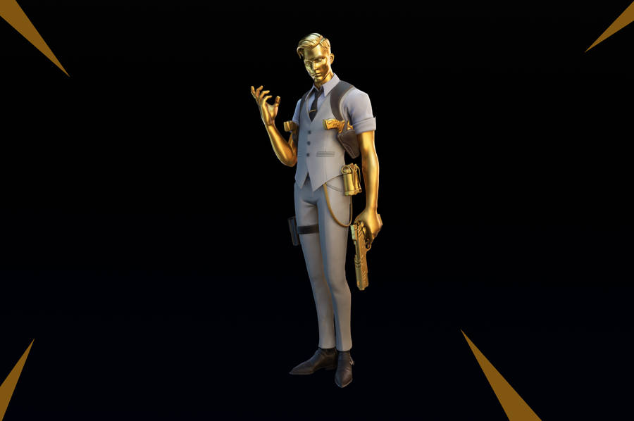 Midas Fortnite Skin Gold Gun Wallpaper