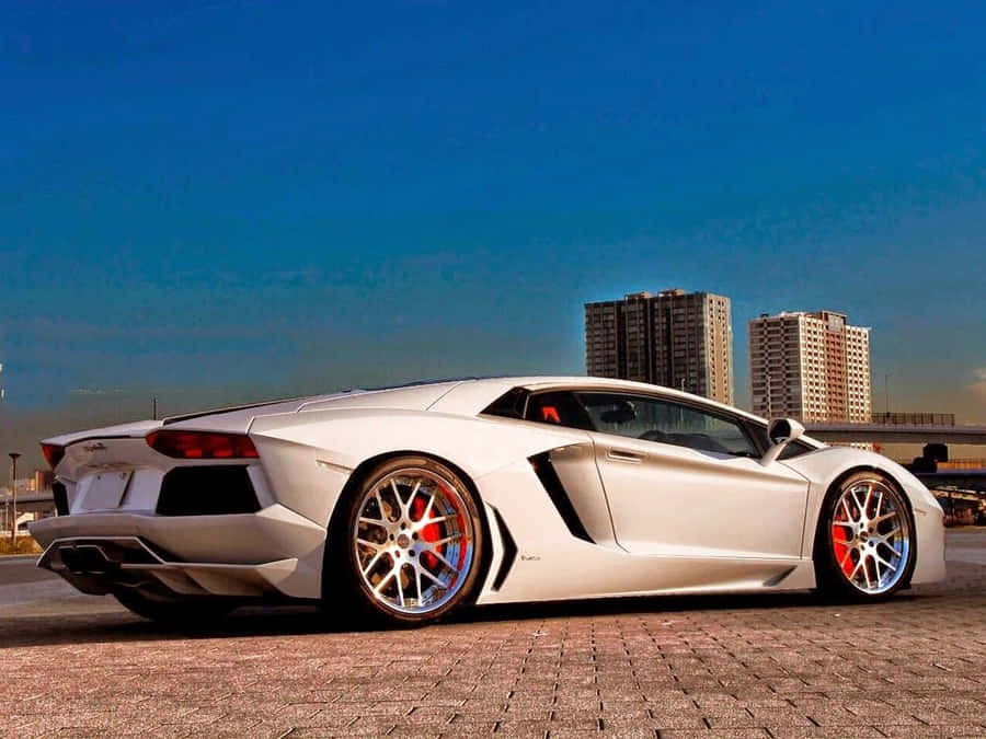 Mighty Blue Lamborghini Aventador In Its Prime Wallpaper