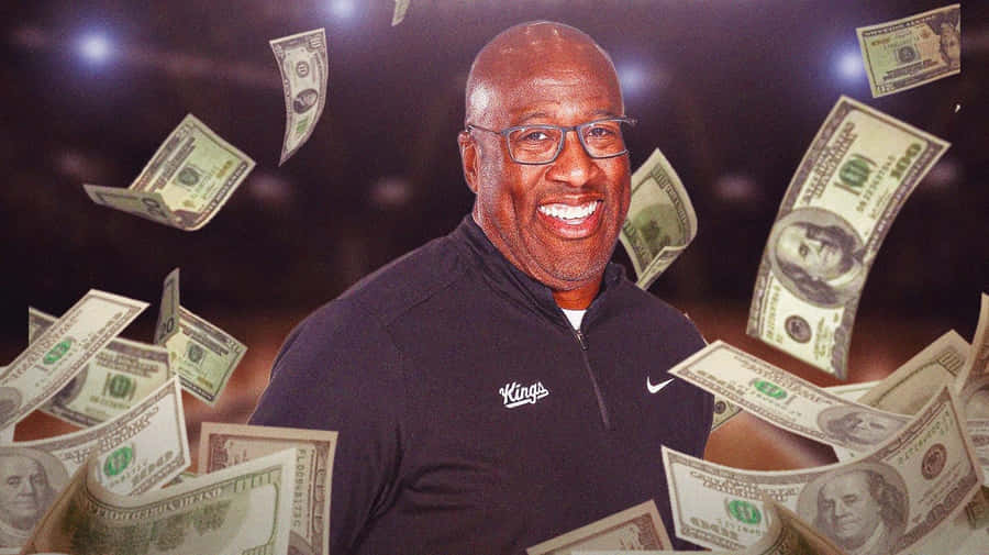 Mike Brown Smiling With Flying Money Wallpaper