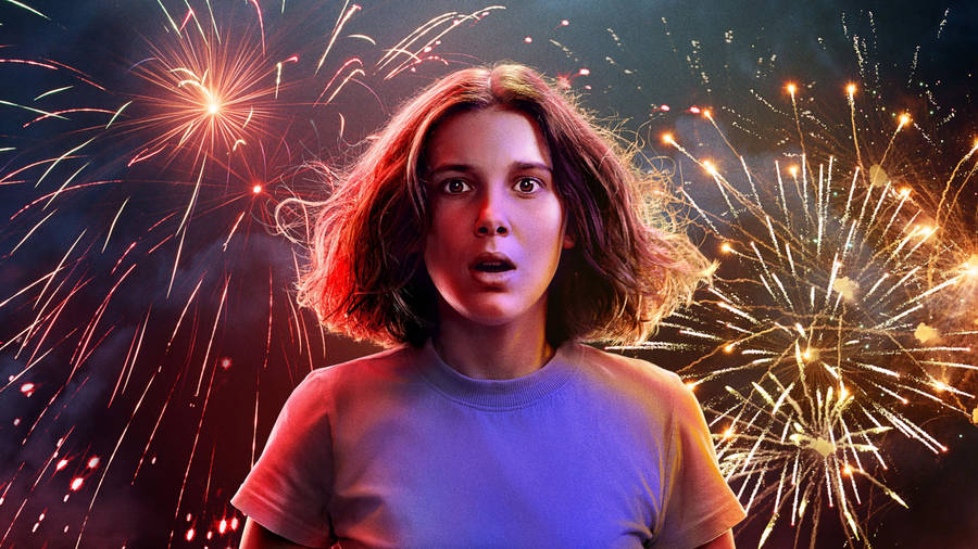 Millie Bobby Brown As Eleven In Stranger Things Wallpaper
