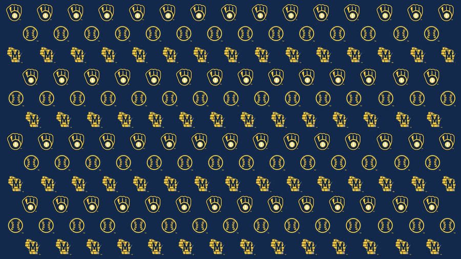 Milwaukee Brewers Pattern Poster Wallpaper