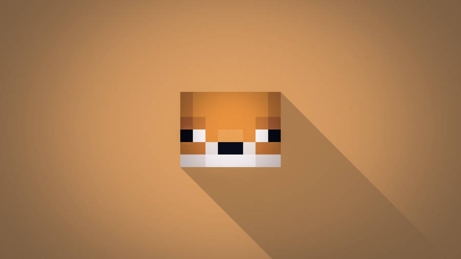 Minecraft Aesthetic Minimalist Brown Dog Wallpaper