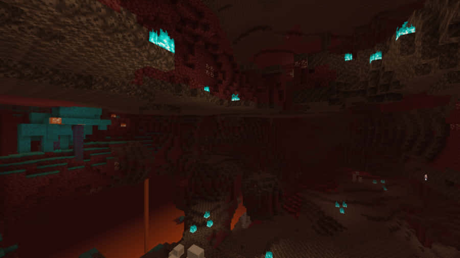 Minecraft_ Nether_ Dim_ Landscape Wallpaper