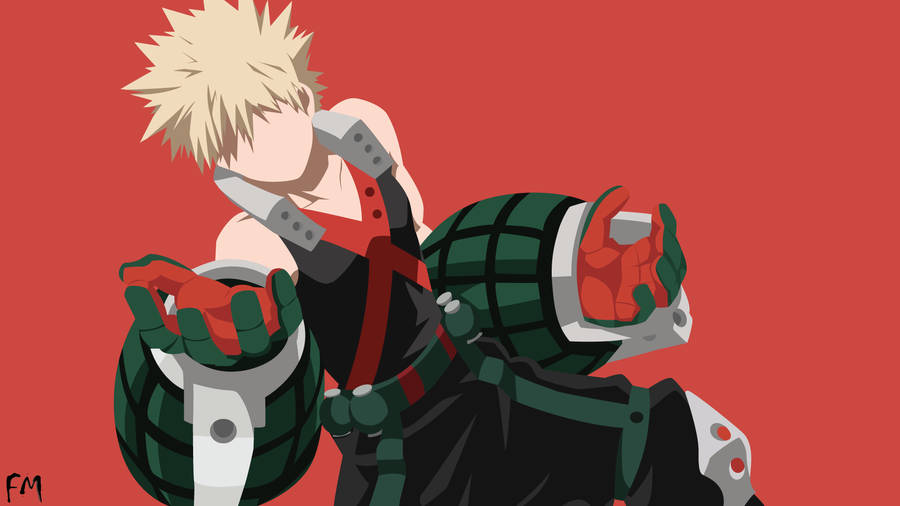 Minimal Pink Bakugou Wallpaper