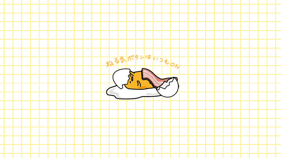 Minimalist Aesthetic Desktop Cartoon Gudetama Wallpaper