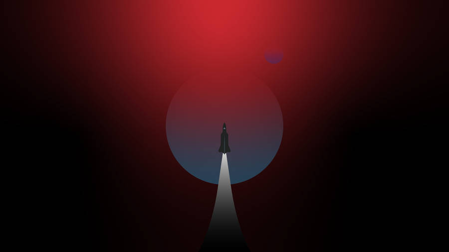 Minimalist Aesthetic Desktop Red Rocket Wallpaper