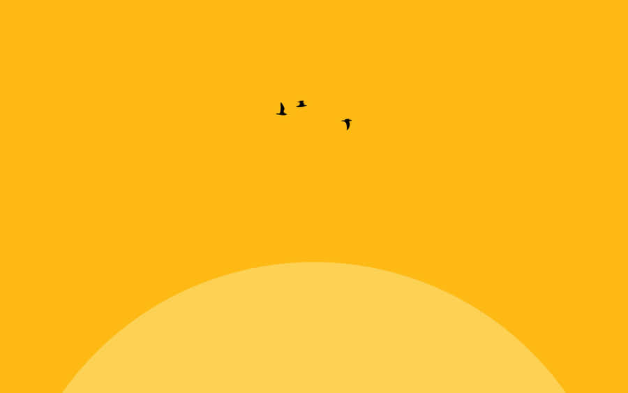 Minimalist Art In Yellow Aesthetic Desktop Wallpaper