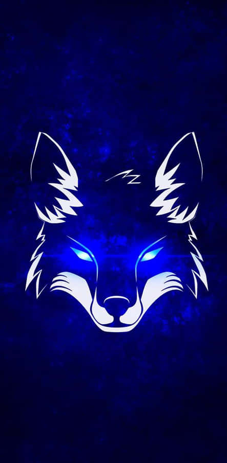 Minimalist Cool Blue Wolf Icon Wallpaper