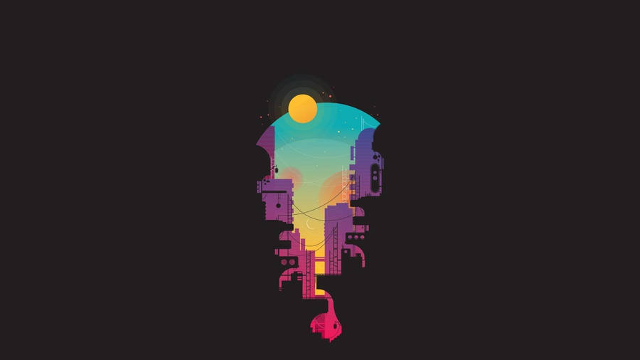 Minimalist Desktop Colorful City Wallpaper