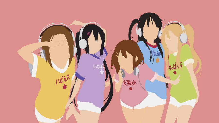 Minimalist K-on Girls Wallpaper