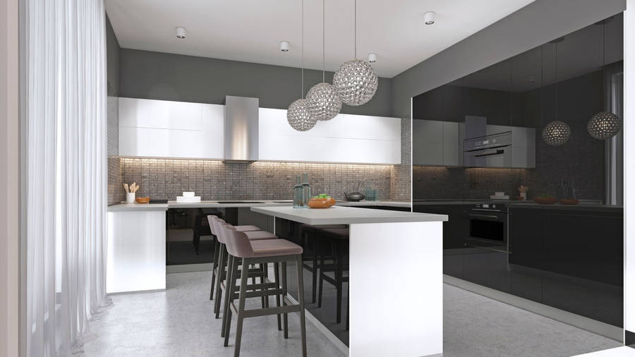 Minimalist Kitchen Bar Furniture Wallpaper