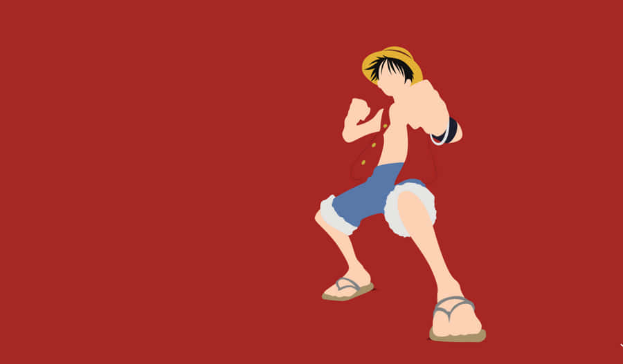 Minimalist One Piece Luffy Art Wallpaper
