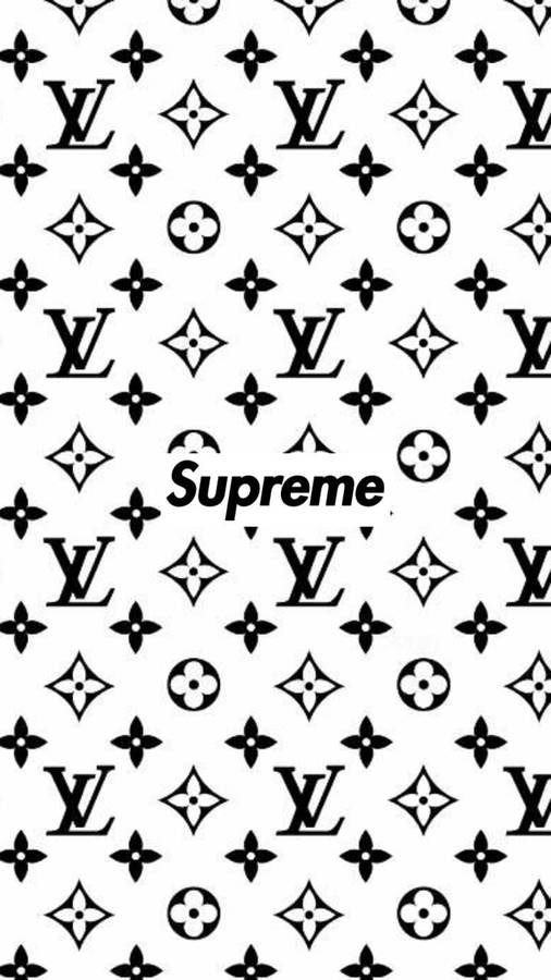 Minimalist Supreme And Louis Vuitton Phone Wallpaper