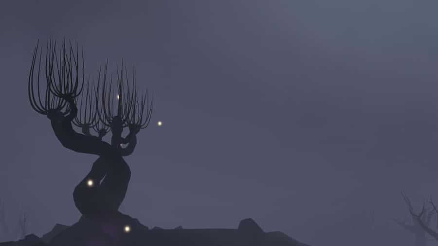 Minimalist Whomping Willowat Dusk Wallpaper