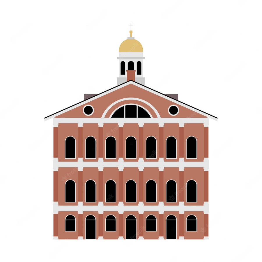 Minimalistic Artwork Of Faneuil Hall Wallpaper