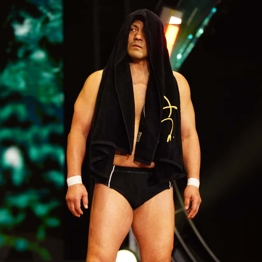 Minoru Suzuki At Aew Stage Wallpaper