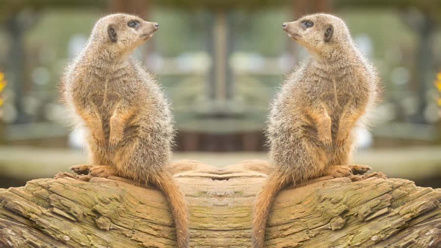 Mirror Meerkats Symmetry Wallpaper