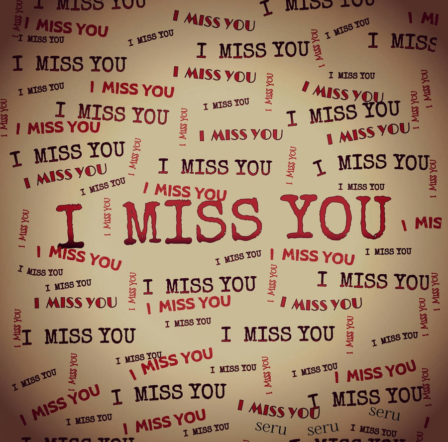 Missing You Lettering Pattern Wallpaper