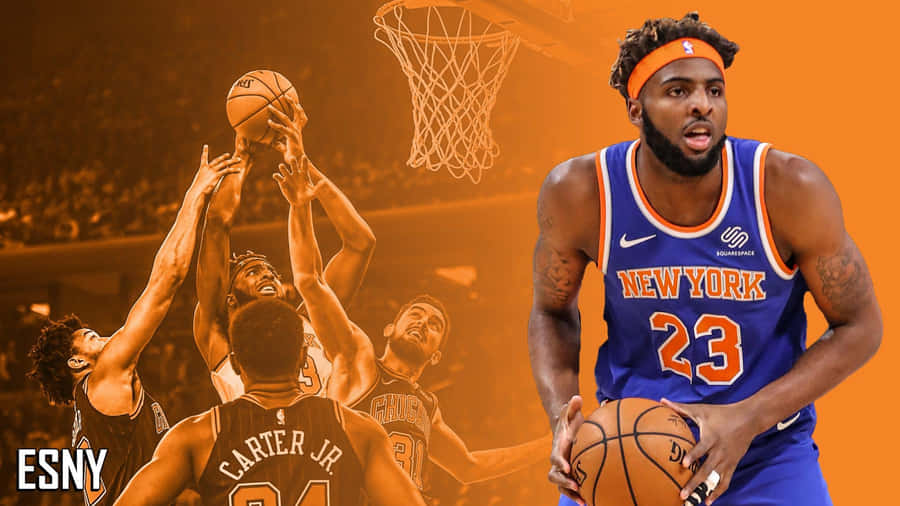 Mitchell Robinson Epic New York Knicks Poster Wallpaper
