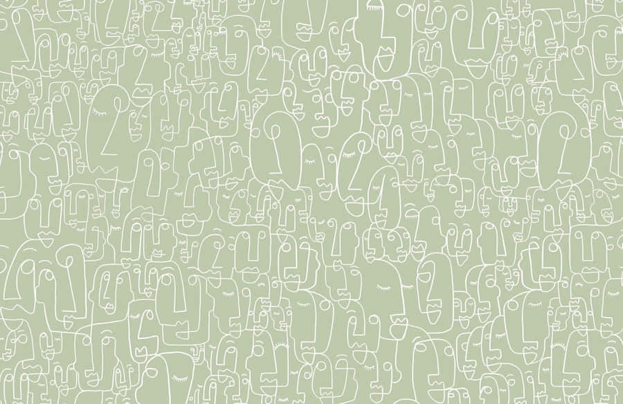 Modern Sage Green Laptop On A Minimalist Background Wallpaper