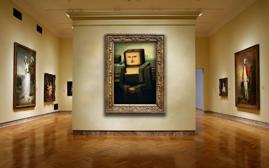 Mona Lisa Minecraft Paint Wallpaper