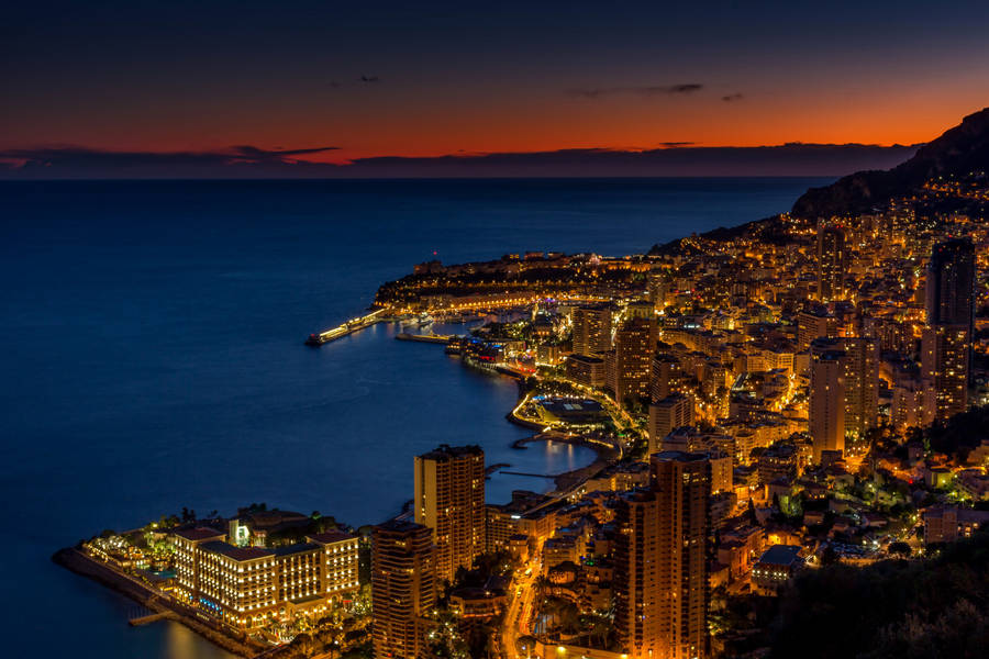 Monaco Glowing In The Dark Wallpaper