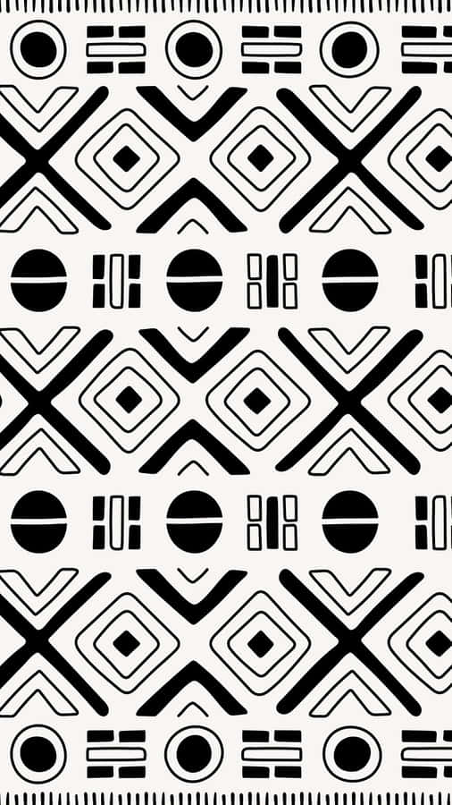 Monochrome African Print Pattern Wallpaper