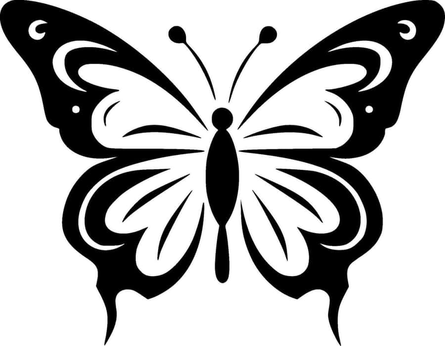 Monochrome_ Butterfly_ Vector_ Art Wallpaper