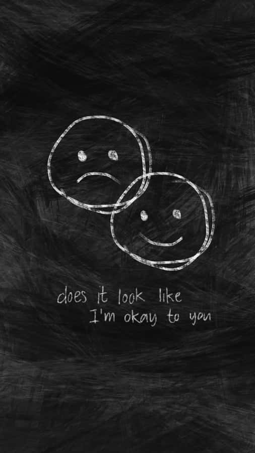 Monochrome Smiling And Sad Face Wallpaper