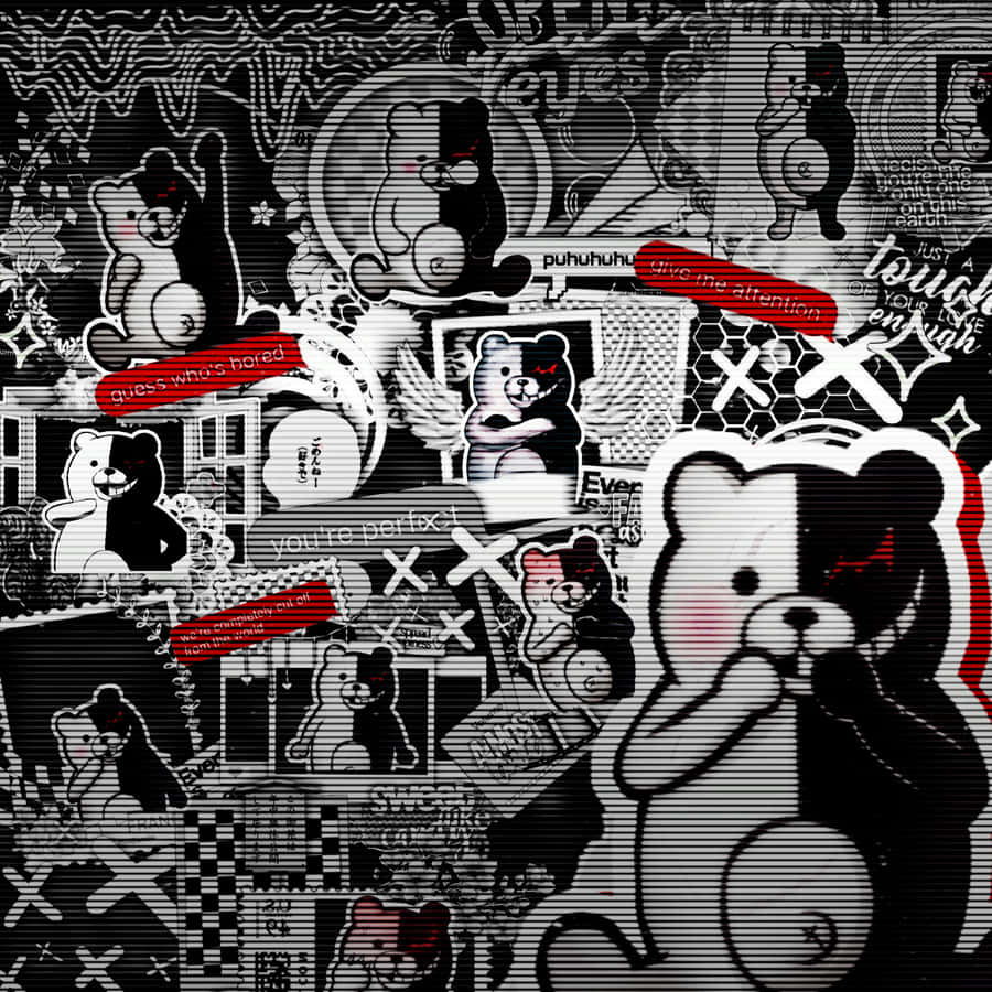 Monokuma Black-and-white Aesthetic Poster Wallpaper