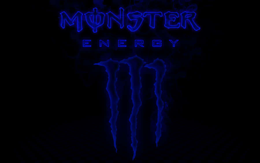 Monster Energy Logo Neon Blue Wallpaper