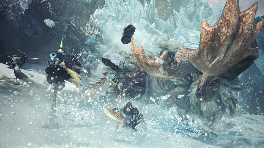 Monster Hunter World Iceborne Banbaro Battle Wallpaper